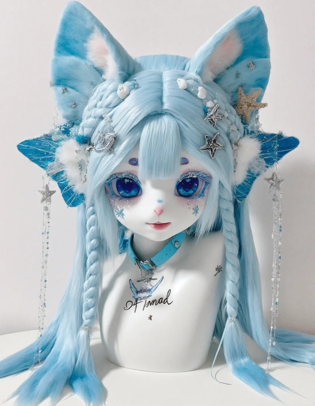KIG Ice Blue Ocean Fantasy Fox Handmade Custom Fursuit