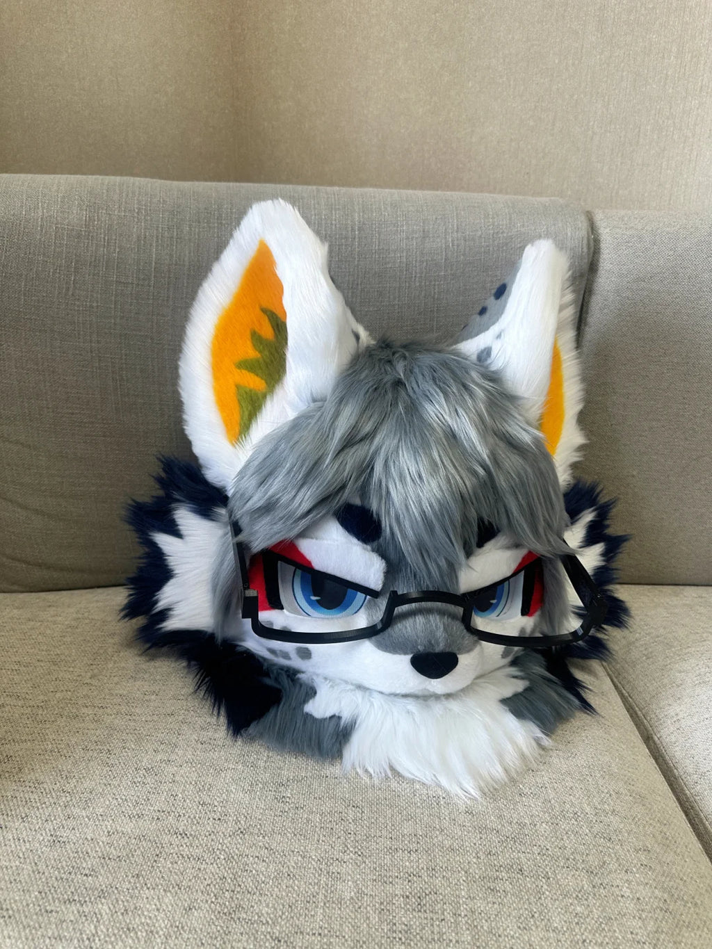 Yis Cosplay Gray Wolf Kemono Style Custom Fursuit Head