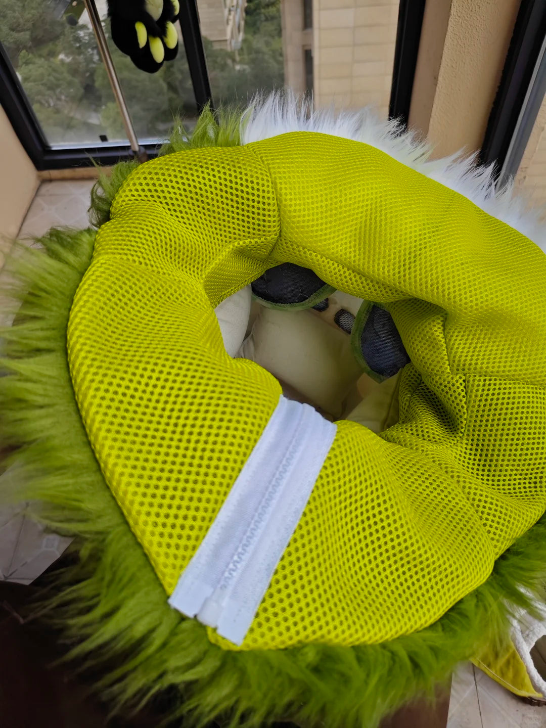 Yis cosplay Custom Green & White Fox Toony Fursuit Head - Yiscosplay