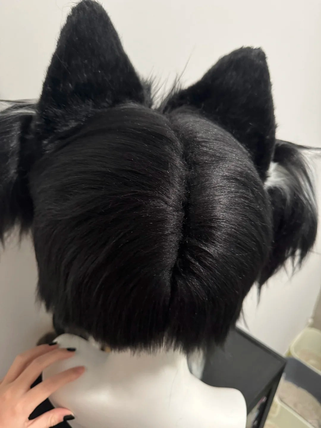 Yis Cosplay Custom Black & White Cat Kemono Fursuit Head