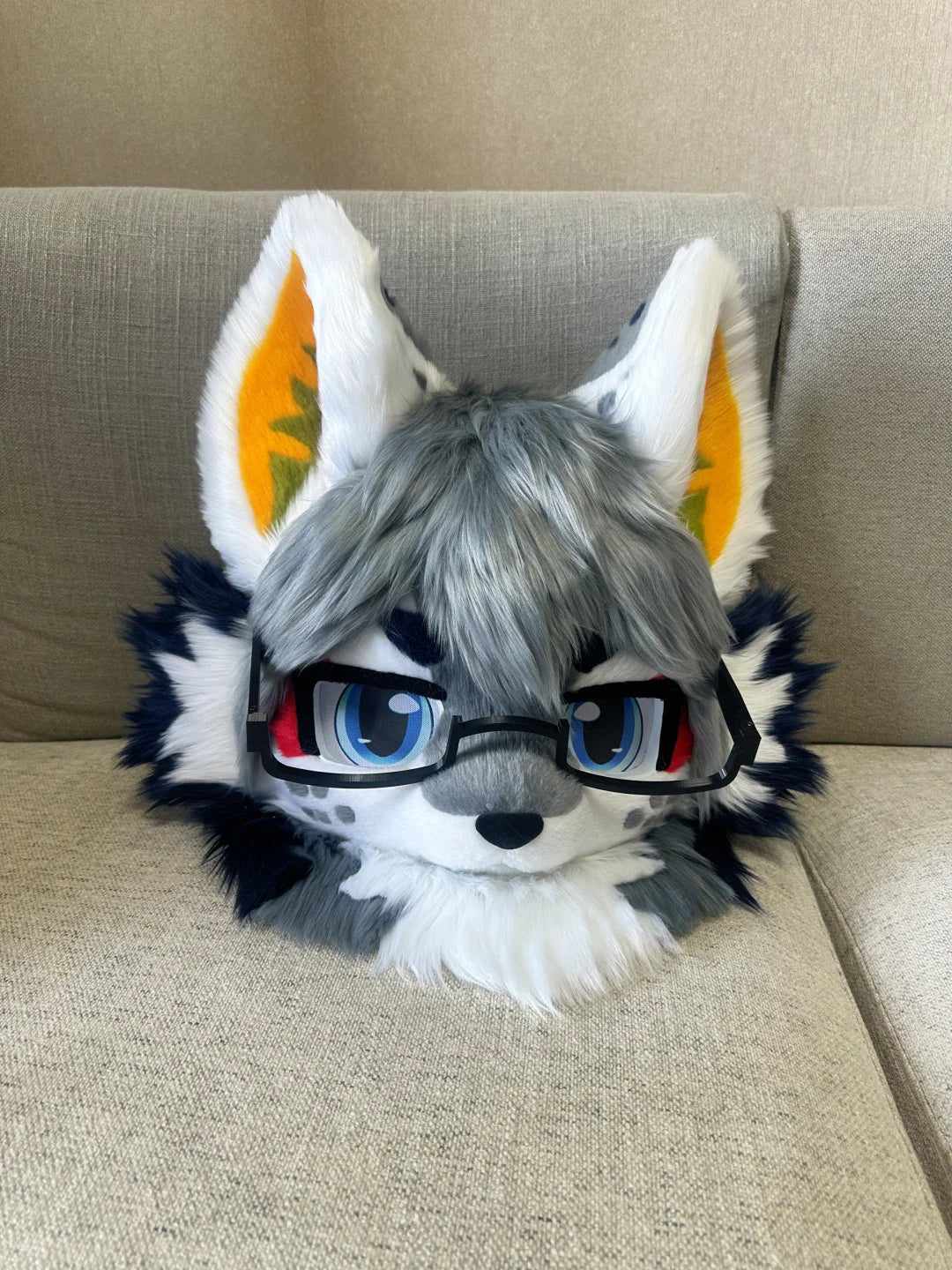 Yis Cosplay Gray Wolf Kemono Style Custom Fursuit Head