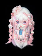 Yis cosplay Handmade Custom Pink & White Kigurumi Fursuit Head - Yiscosplay